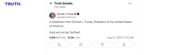 Ông Trump “chốt” thuế quan đối với vàng- Ảnh 1. Ông Trump “chốt” thuế quan đối với vàng- Ảnh 1.