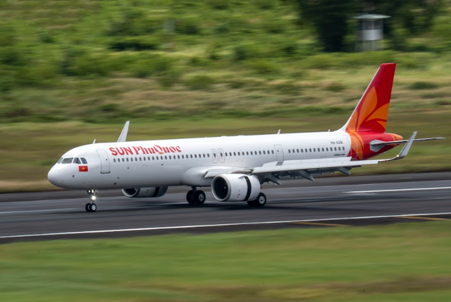 Lộ diện diện mạo Airbus A321NX đầu tiên của Sun PhuQuoc Airways - Khoác sắc hoàng hôn và bình minh đảo Ngọc - Ảnh 1.