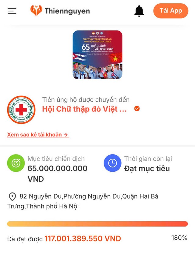 Số tiền ủng hộ nhân dân Cuba hơn 117 tỷ đồng, danh sách cập nhật công khai - Ảnh 1.