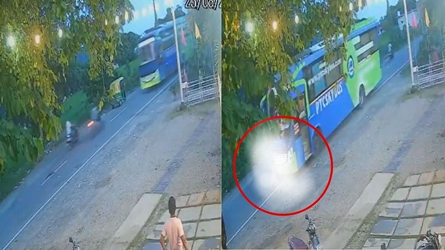 Xe máy phóng tốc độ cao đâm trực diện xe buýt, tài xế tử vong tại chỗ - Ảnh 1.