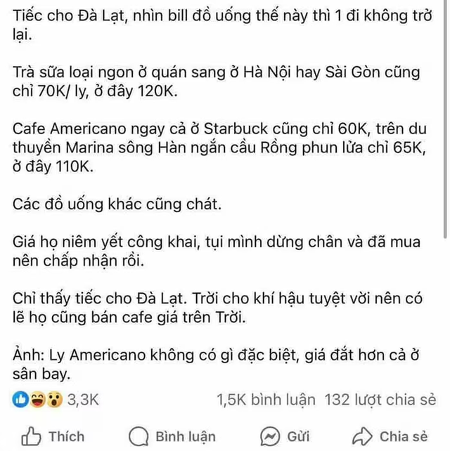 Gần 900.000 đồng cho 8 ly nước ở quán cà phê tại Đà Lạt, du khách "vỡ mộng"- Ảnh 2.