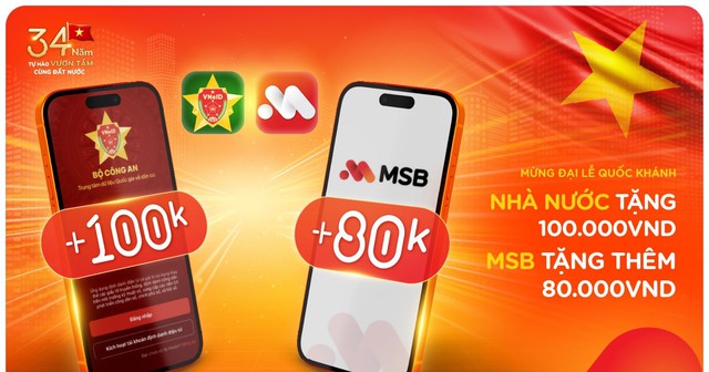 MSB tặng thêm 80.000 đồng cho người dân liên kết tài khoản nhận an sinh xã hội nhân dịp 2/9- Ảnh 1. MSB tặng thêm 80.000 đồng cho người dân liên kết tài khoản nhận an sinh xã hội nhân dịp 2/9- Ảnh 1.
