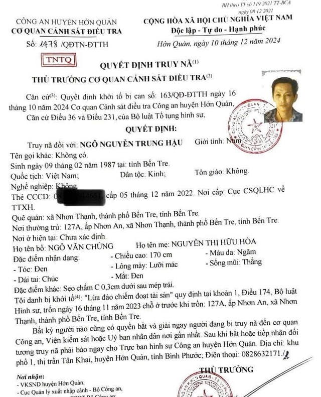 Đồng Nai: Truy nã 4 đối tượng phạm tội nguy hiểm- Ảnh 2. Đồng Nai: Truy nã 4 đối tượng phạm tội nguy hiểm- Ảnh 2.