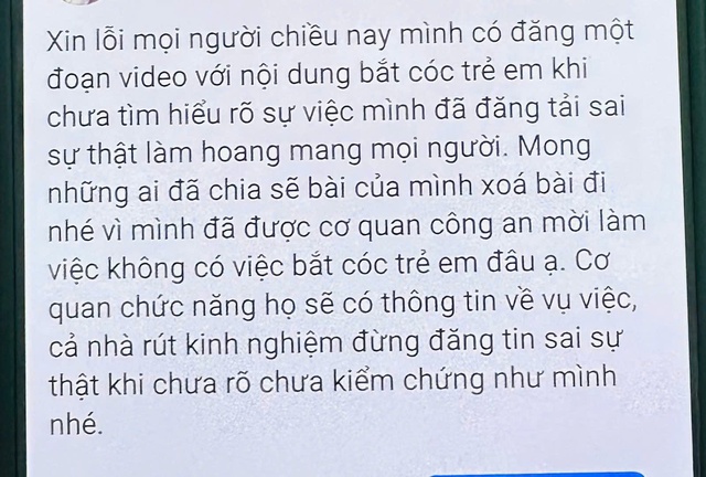 Công an xã Đồng Phú: Làm việc với đối tượng đăng tải thông tin sai sự thật về nội dung bắt cóc trẻ em - Ảnh 3.