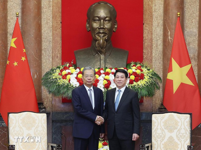 Chủ tịch nước Lương Cường tiếp ông Triệu Lạc Tế- Ảnh 1. Chủ tịch nước Lương Cường tiếp ông Triệu Lạc Tế- Ảnh 1.
