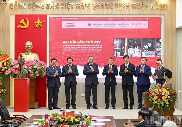 Tổng Bí thư Tô Lâm dự lễ ra mắt Trang thông tin điện tử "Đảng Cộng sản Việt Nam - Đại hội XIV" - Ảnh 1.
