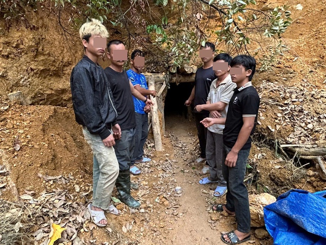 Phát hiện, bắt quả tang 7 người tổ chức khai thác vàng trái phép - Ảnh 1.