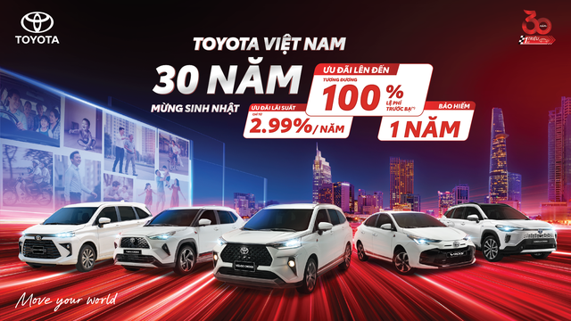 Bùng nổ ưu đãi chúc mừng sinh nhật 30 năm của Toyota Việt Nam - Ảnh 1.