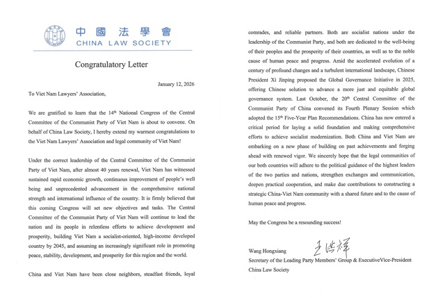 Luật gia quốc tế ch&uacute;c mừng Việt Nam nh&acirc;n dịp Đại hội XIV của Đảng - Ảnh 2.