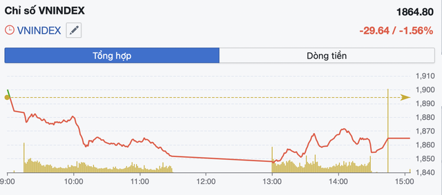VN-Index giảm gần 30 điểm trong phi&ecirc;n 15/1, &aacute;p lực b&aacute;n chiếm ưu thế- Ảnh 1.