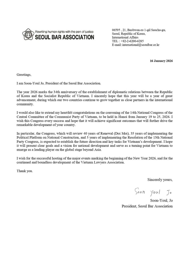 Luật gia quốc tế ch&uacute;c mừng Việt Nam nh&acirc;n dịp Đại hội XIV của Đảng - Ảnh 5.