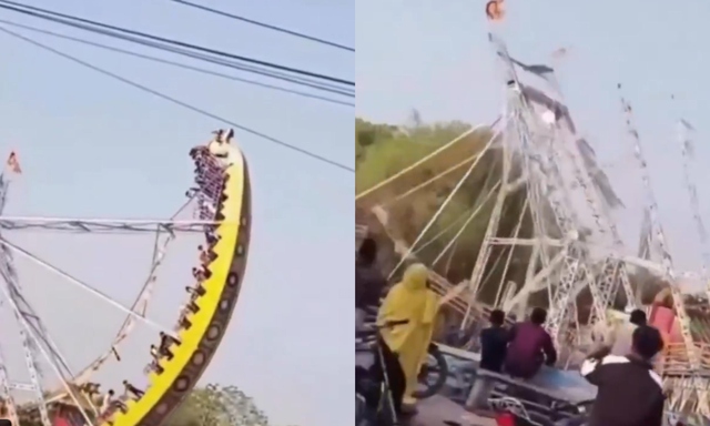 Sập đu quay khổng lồ ở hội chợ, 14 học sinh bị thương - Ảnh 1.