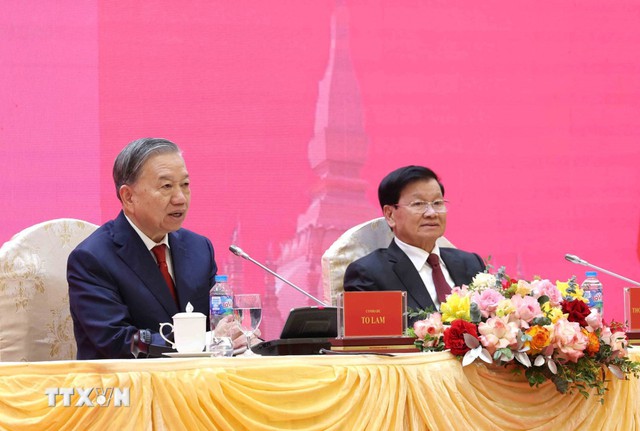 Tổng B&iacute; thư, Chủ tịch nước L&agrave;o th&ocirc;ng tin về kết quả Đại hội XII Đảng Nh&acirc;n d&acirc;n C&aacute;ch mạng L&agrave;o- Ảnh 4.