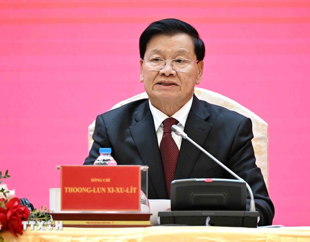 Tổng B&iacute; thư, Chủ tịch nước L&agrave;o th&ocirc;ng tin về kết quả Đại hội XII Đảng Nh&acirc;n d&acirc;n C&aacute;ch mạng L&agrave;o- Ảnh 2.