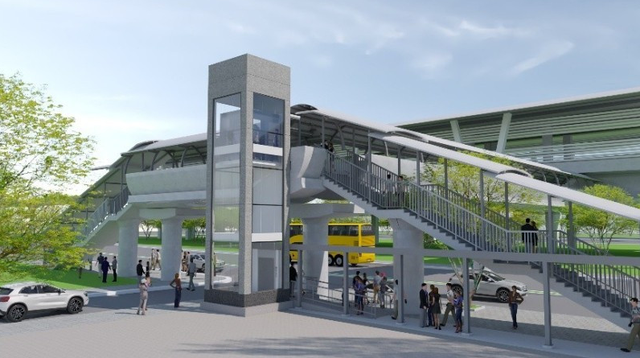 Lắp thang m&aacute;y ở cầu vượt bộ h&agrave;nh Metro số 1 - Ảnh 2.