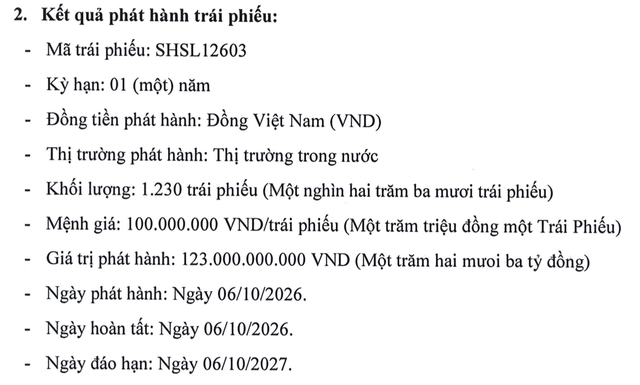 SHS huy động thành công 123 tỷ đồng trái phiếu kỳ hạn một năm- Ảnh 1.