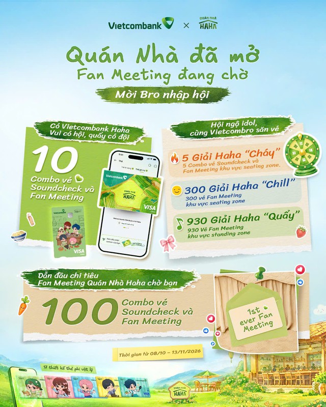 Đ&oacute;n Fan Meeting đầu tay của Qu&aacute;n Nh&agrave; Haha c&ugrave;ng những suất tham dự sớm nhất từ Vietcombank- Ảnh 1.