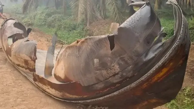 Người dân phát hiện vật thể khổng lồ dài 9 mét rơi xuống - Ảnh 1.