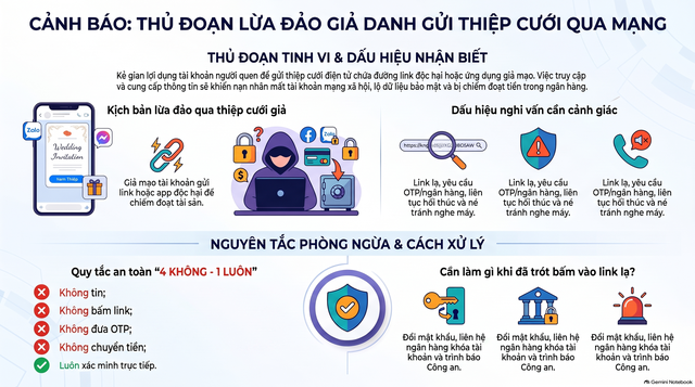 Cảnh giác chiêu lừa gửi thiệp cưới qua mạng kèm link độc hại để đánh cắp thông tin - Ảnh 1.