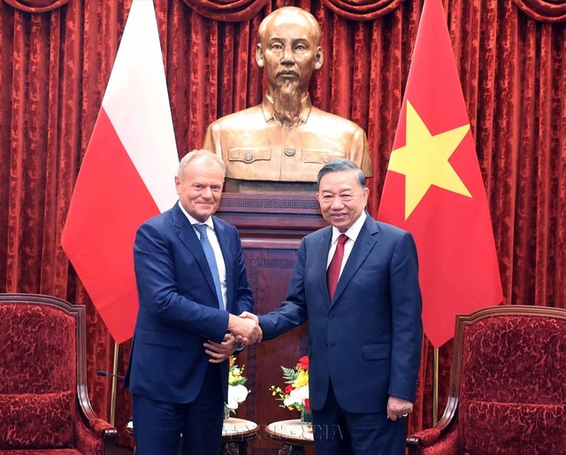 Tổng B&iacute; thư, Chủ tịch nước T&ocirc; L&acirc;m tiếp Thủ tướng Ba Lan Donald Tusk - Ảnh 2.