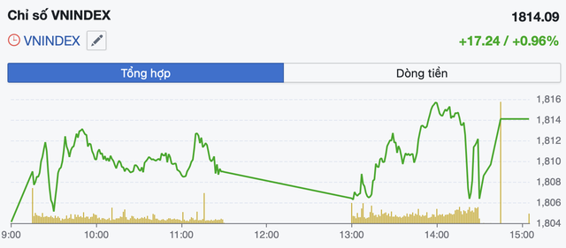 VN-Index vượt 1.814 điểm nhờ VIC, VHM nhưng d&ograve;ng tiền co hẹp- Ảnh 1.