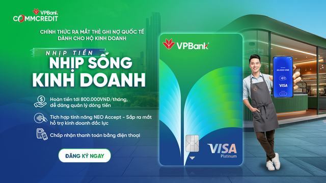 Thẻ ghi nợ kinh doanh VPBank CommCredit Visa: Giữ nhịp tiền, sống nhịp kinh doanh - Ảnh 1.