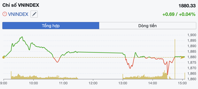 VN-Index rung lắc mạnh phi&ecirc;n cuối tuần, giữ mốc 1.880 điểm nhờ lực đỡ trụ - Ảnh 1.