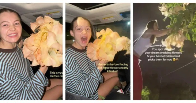 Cô dâu hồn nhiên hái hoa "cực độc" khách mời và cái kết - Ảnh 1.