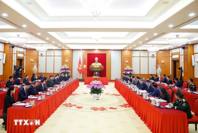 Tổng B&iacute; thư T&ocirc; L&acirc;m tiếp 3 Bộ trưởng Ngoại giao, Quốc ph&ograve;ng, C&ocirc;ng an Trung Quốc - Ảnh 2.