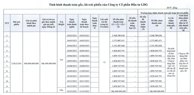 LDG tiếp tục chậm trả hơn 200 tỷ đồng tr&aacute;i phiếu d&ugrave; đ&atilde; c&oacute; l&atilde;i trở lại - Ảnh 1.