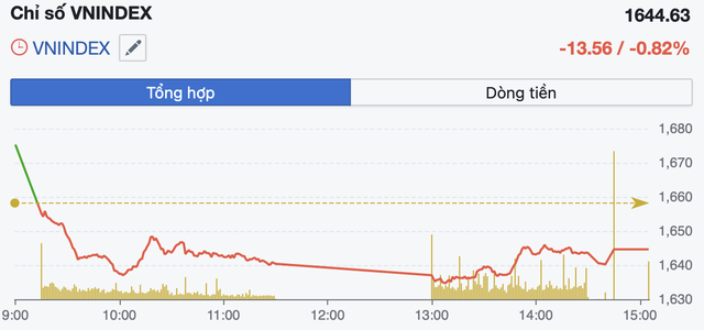 VN-Index giảm gần 14 điểm với &aacute;p lực b&aacute;n lan rộng, d&ograve;ng tiền thận trọng- Ảnh 1.
