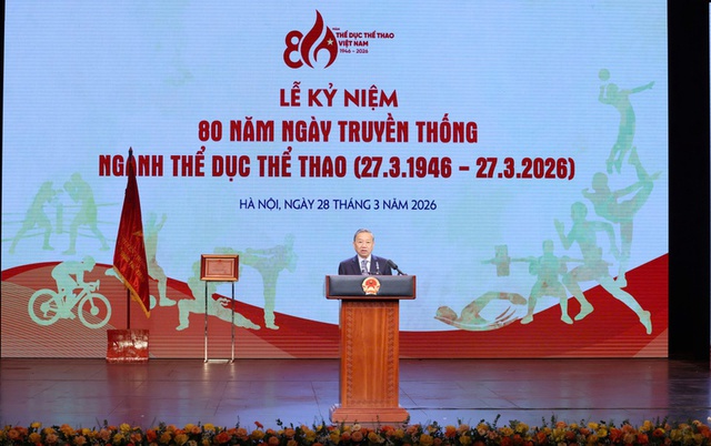 Phát biểu của Tổng Bí thư Tô Lâm tại Lễ kỷ niệm 80 năm Ngày truyền thống ngành Thể dục Thể thao Việt Nam- Ảnh 1. Phát biểu của Tổng Bí thư Tô Lâm tại Lễ kỷ niệm 80 năm Ngày truyền thống ngành Thể dục Thể thao Việt Nam- Ảnh 1.