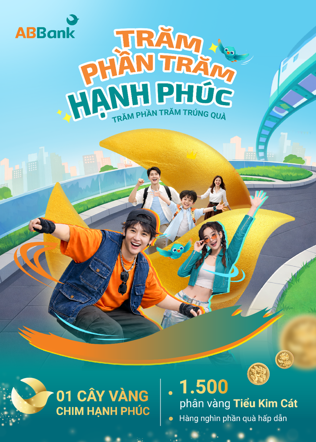 ABBank triển khai chương trình “Trăm phần trăm Hạnh phúc”: “Mưa” vàng 24K cho khách hàng từ 9/3 - Ảnh 1.