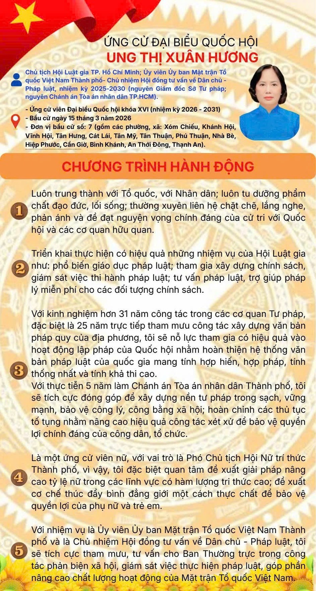 Bà Ung Thị Xuân Hương ứng cử ĐBQH khoá XVI tại Tp.Hồ Chí Minh - Ảnh 4.