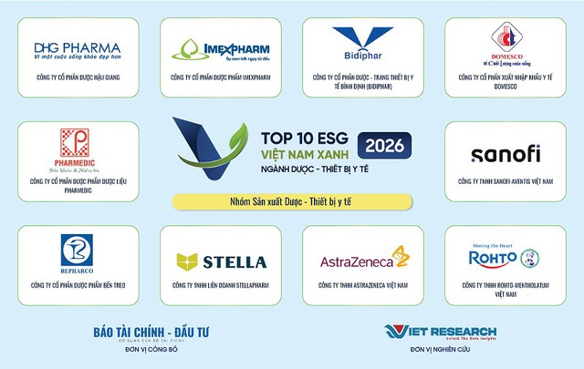 Bidiphar lọt Top 10 Doanh nghiệp ESG năm 2026 ngành Dược – Thiết bị Y tế - Ảnh 1.