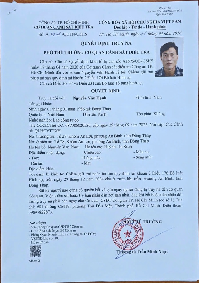 Kh&ocirc;ng trả lại 495 triệu đồng chuyển khoản nhầm, người đ&agrave;n &ocirc;ng bị truy n&atilde;- Ảnh 1.