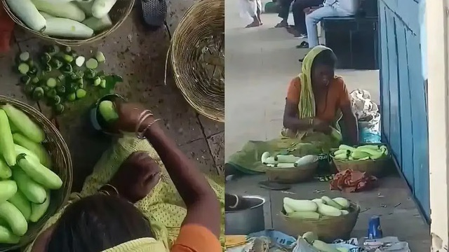 Bắt quả tang người phụ nữ nh&uacute;ng dưa chuột v&agrave;o phẩm m&agrave;u rồi b&aacute;n cho kh&aacute;ch- Ảnh 1.