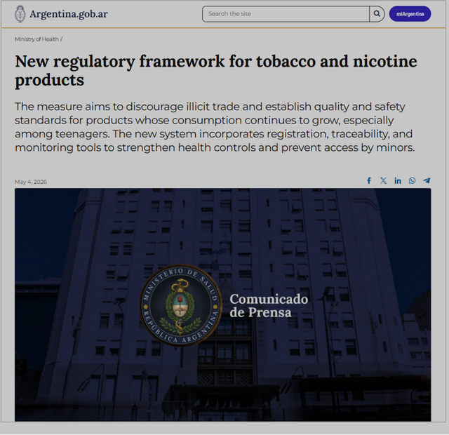 Argentina &aacute;p dụng m&ocirc; h&igrave;nh kiểm so&aacute;t thuốc l&aacute; tương tự FDA - Ảnh 1.