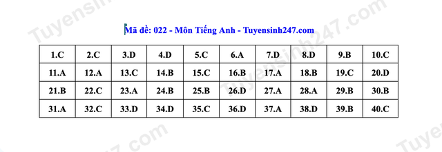 Đáp án môn tiếng Anh thi vào lớp 10 Hà Nội- Ảnh 18. Đáp án môn tiếng Anh thi vào lớp 10 Hà Nội- Ảnh 18.