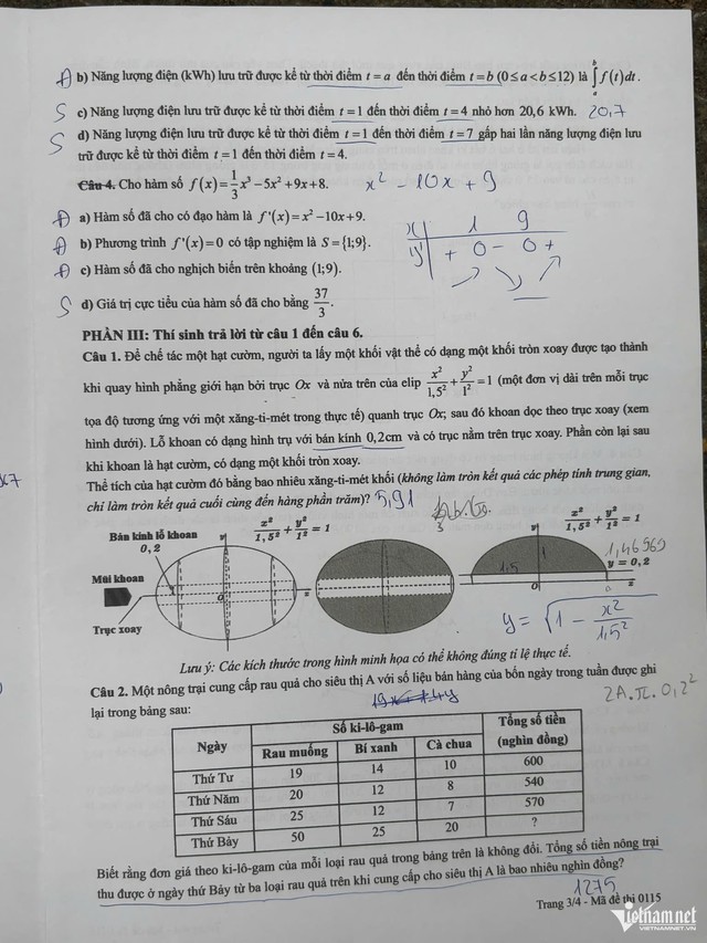 Đáp án môn Toán thi tốt nghiệp THPT 2026 nhanh nhất, đầy đủ nhất mã 0115 - Ảnh 3.