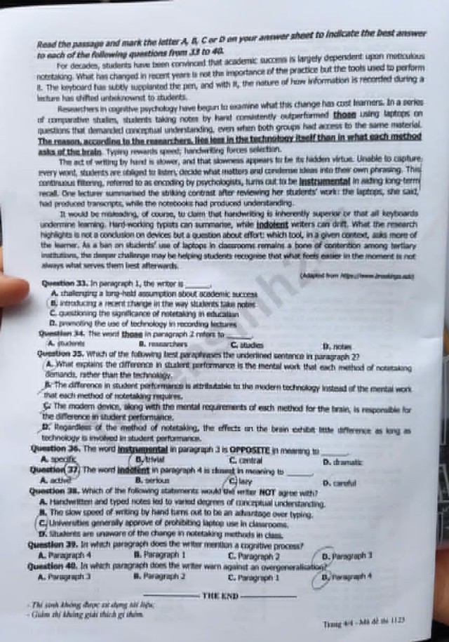 Đ&aacute;p &aacute;n m&ocirc;n tiếng Anh thi tốt nghiệp THPT 2026 m&atilde; đề 1125 nhanh nhất, đầy đủ nhất - Ảnh 1.