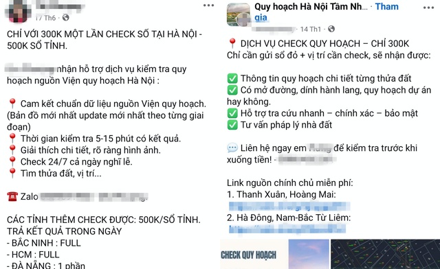 "Check quy hoạch" tr&ecirc;n mạng: Rủi ro cho cả người mua v&agrave; người b&aacute;n dịch vụ - Ảnh 1.