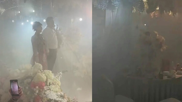 Đ&aacute;m cưới biến th&agrave;nh "biển kh&oacute;i": C&ocirc; d&acirc;u ch&uacute; rể tưởng hiệu ứng l&atilde;ng mạn, sự thật khiến cả trăm kh&aacute;ch hoảng loạn - Ảnh 1.