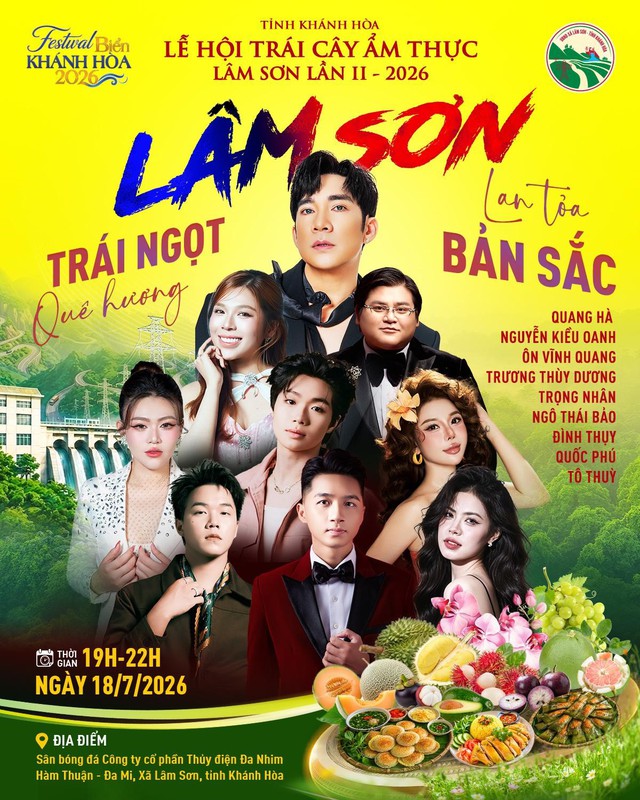 L&acirc;m Sơn tổ chức Lễ hội tr&aacute;i c&acirc;y, ẩm thực lần II trong khu&ocirc;n khổ Festival Biển Kh&aacute;nh H&ograve;a 2026 - Ảnh 1.