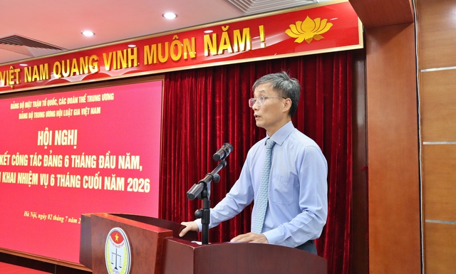 Đảng bộ Trung ương Hội Luật gia Việt Nam tổ chức Hội nghị sơ kết c&ocirc;ng t&aacute;c Đảng 6 th&aacute;ng đầu năm - Ảnh 6.