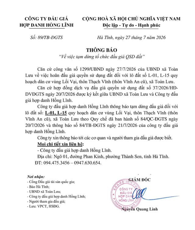 H&agrave; Tĩnh đấu gi&aacute; đất n&ocirc;ng th&ocirc;n khởi điểm hơn 3 tỷ đồng/l&ocirc;- Ảnh 3.