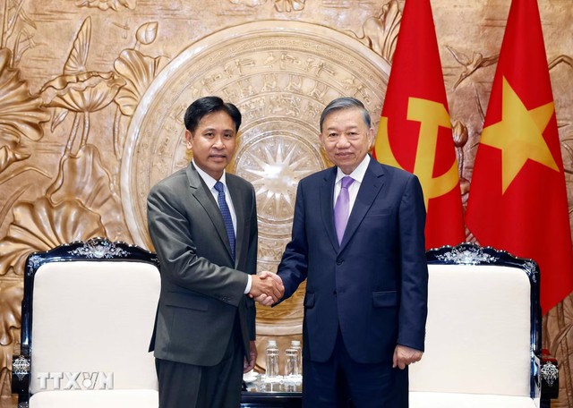 Tổng B&iacute; thư, Chủ tịch nước T&ocirc; L&acirc;m tiếp Ch&aacute;nh &aacute;n To&agrave; &aacute;n nh&acirc;n d&acirc;n tối cao L&agrave;o - Ảnh 1.