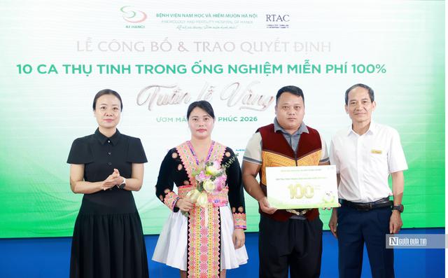 Hỗ trợ thụ tinh trong ống nghiệm miễn phí cho 10 cặp vợ chồng hiếm muộn - Ảnh 1.