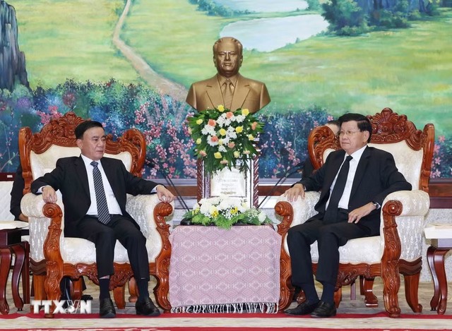 Thường trực Ban Bí thư Trần Cẩm Tú dự Lễ truy điệu Chủ tịch Quốc hội Lào Saysomphone Phomvihane - Ảnh 3.