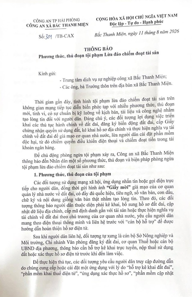 Công an cảnh báo thủ đoạn giả mạo “Giấy mời” về đất đai để lừa cài mã độc, chiếm đoạt tiền- Ảnh 1.